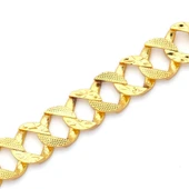 Altın Kaplama İmitasyon Desenli Yarım Altınlı Zincir Bileklik BLK-1213 thumbnail 3