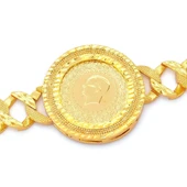 Altın Kaplama İmitasyon Yarım Altınlı  Zincir Bileklik BLK-1214 thumbnail 2