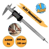 Dijital Kumpas Lcd Ekranlı (0.01-12 mikron Hassasiyet) 0.0005 İnç Metal 200 mm Derinlik Ölçüm Aleti thumbnail 2