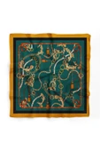 E72 Kadın Yeşil Zincir Desenli 50x50 Bandana thumbnail 2