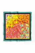 G59 Kadın Kırmızı Fruits Desenli 50x50 Bandana DG01456-22 thumbnail 2
