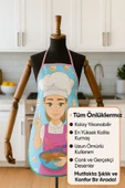 Dijital Baskılı Su Sıvı Geçirmez Leke Tutmaz Mutfak Önlüğü Bake Girl thumbnail 5