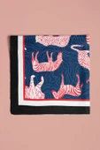 H50 Kadın Mavi Kırmızı Animal Desenli 50x50 Bandana HYL DG01695-22 thumbnail 5