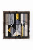 G42 Kadın Gri Geometrik Desenli 50x50 Bandana DG01526-22 thumbnail 1