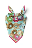 100% Silk Headscarf for Women - 22"x 22" inch Hair Scarf Donut Pattern Silk Headscarf Bandanas Square Silk thumbnail 1