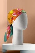 G59 Kadın Kırmızı Fruits Desenli 50x50 Bandana DG01456-22 thumbnail 5