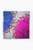 %100 İpek Kadın Desenli Bandana 80x80 thumbnail 2