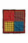 G8 Kadın sarı kırmızı dörtlü ekose Desenli 50x50 Bandana DG01621-22 thumbnail 2