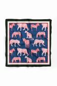 H50 Kadın Mavi Kırmızı Animal Desenli 50x50 Bandana HYL DG01695-22 thumbnail 2