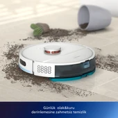 Philips HomeRun 2000 Serisi XU2100/20 Beyaz Çöp İstasyonlu Akıllı Robot Süpürge thumbnail 9