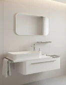 Angel Lavabo Dolabı 100 Cm Beyaz Krom ve Led Ayna thumbnail 1