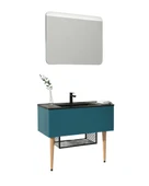 Zeon 100 Cm Lavabo Dolabı Azure ve Led Ayna thumbnail 1