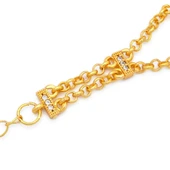 Altın Kaplama İmitasyon Zirkon Taşlı Üçlü Yarım Çerçeveli Bileklik BLK-1210 thumbnail 3