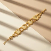 Altın Kaplama İmitasyon Dört Çeyrek Altınlı Desenli Bileklik BLK-1207 thumbnail 4