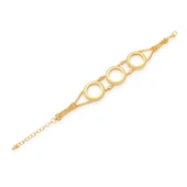 Altın Kaplama İmitasyon Zirkon Taşlı Üçlü Yarım Çerçeveli Bileklik BLK-1210 thumbnail 1