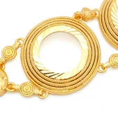 Altın Kaplama İmitasyon Desenli İki Çeyrek Çerçeveli  Bileklik BLK-1208 thumbnail 2