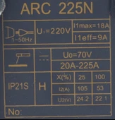 ARC 225N Inverter Mini Çanta Tipi Kaynak Makinası NO:42 (10x19,5x14cm) KABLOLU thumbnail 2