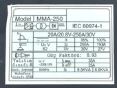 MMA-250 Inverter Mini Çanta Tipi Kaynak Makinası NO:41 (10x16.5x23cm)  KABLOLU thumbnail 2