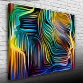 Dekoratif Renkli Hologram İnsan Silueti Kanvas Tablo 50 x 70 thumbnail 3