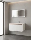 Pion 120 Cm Lavabo Dolabı Beyaz Cappucino ve Led Ayna thumbnail 3