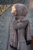 LÜKS MEDİNE İPEĞİ LEOPAR DESENLİ VİZON RENKLİ 75X195 KIRIŞMAZ ŞAL MOSS KREP DİKİŞ TİPİ İTALYAN DİKİŞLİ thumbnail 1