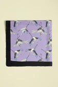 B9  Kadın Lila Stork Desenli 50x50 Bandana HYL DG0877-22 thumbnail 5