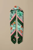 A44 Kadın Yeşil Greenery Desenli 50x50 Bandana HYL DG0720-22 thumbnail 3