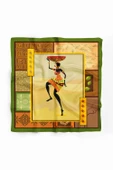 F23 Kadın African Desenli Bandana 50x50 Kahve DG0248-2 thumbnail 2