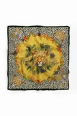 Z17 Kadın Sarı Kaplan Desenli 50x50 Bandana HYL DG01286-22 thumbnail 2