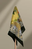 Z17 Kadın Sarı Kaplan Desenli 50x50 Bandana HYL DG01286-22 thumbnail 4