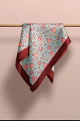 Kadın Açık Mavi Küçük Nar Desenli 50x50 Bandana DG0736 thumbnail 4