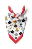 A59 Kadın Kedi Desenli Bandana 50x50 Kırmızı DG0191-22 Snz thumbnail 1