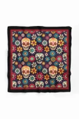 B53 Kadın Mor Skull  Desenli 50x50 Bandana HYL DG0702-22 thumbnail 2