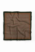 B61 Kadın Kahve Geometrik Desenli 50x50 Bandana HYL DG01594-22 thumbnail 2