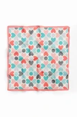 Kadın Pembe  Mavi Kalp Desenli 50x50 Bandana HYL DG0546-22 thumbnail 2