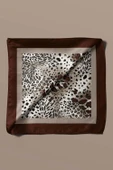 Kadın Kahverengi Koyu Kestane Leopar Desenli 50x50 Bandana - DG0938 thumbnail 5