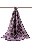 LÜKS MEDİNE İPEĞİ LEOPAR DESENLİ PUDRA RENKLİ 75X195 KIRIŞMAZ ŞAL MOSS KREP DİKİŞ TİPİ İTALYAN DİKİŞLİ thumbnail 2