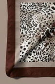 Kadın Kahverengi Koyu Kestane Leopar Desenli 50x50 Bandana - DG0938 thumbnail 6