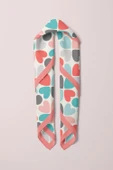 Kadın Pembe  Mavi Kalp Desenli 50x50 Bandana HYL DG0546-22 thumbnail 6