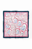 H18 Kadın Kırmızı Kalp Desenli 50x50 Bandana HYL DG0824-22 thumbnail 2