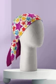 F35 Kadın Mor  Stars Desenli 50x50 Bandana HYL DG0521-22 thumbnail 5