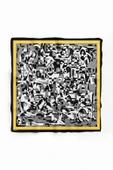 Kadın Siyah Beyaz Complex Desenli 50x50 Bandana HYL DG0976-22 thumbnail 2