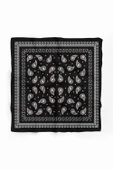 F46 Kadın Siyah Beyaz Şal Desenli 50x50 Bandana HYL DG01359-22 thumbnail 2