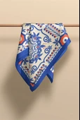 Modabutik Mavi Desenli Kadın Fular thumbnail 3