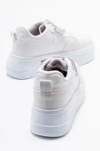Cırtlı Bağcıklı Kadın Spor Ayakkabı BEYAZ thumbnail 4