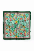 A44 Kadın Yeşil Greenery Desenli 50x50 Bandana HYL DG0720-22 thumbnail 2