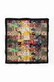 D99 Kadın Patchwork Desenli Bandana 50x50 Yeşil Sarı DG0259-22 thumbnail 2