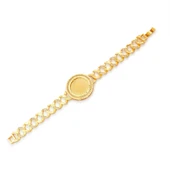 Altın Kaplama İmitasyon Zirkon Taşlı Desenli Yarım Altınlı Zincir Bileklik BLK-1205 thumbnail 1