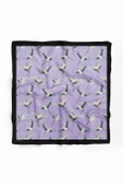 B9  Kadın Lila Stork Desenli 50x50 Bandana HYL DG0877-22 thumbnail 2