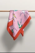 B45 Kadın Kuş Desenli Bandana 50x50 Pembe DG0410-22 thumbnail 3